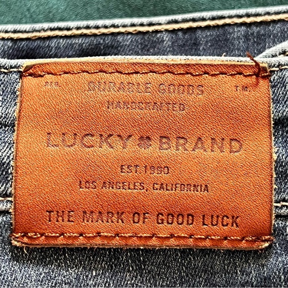 Lucky Brand Bridgette Skinny Jeans Women's 4/27 Blue Frayed Mid Rise Distressed - Picture 15 of 15